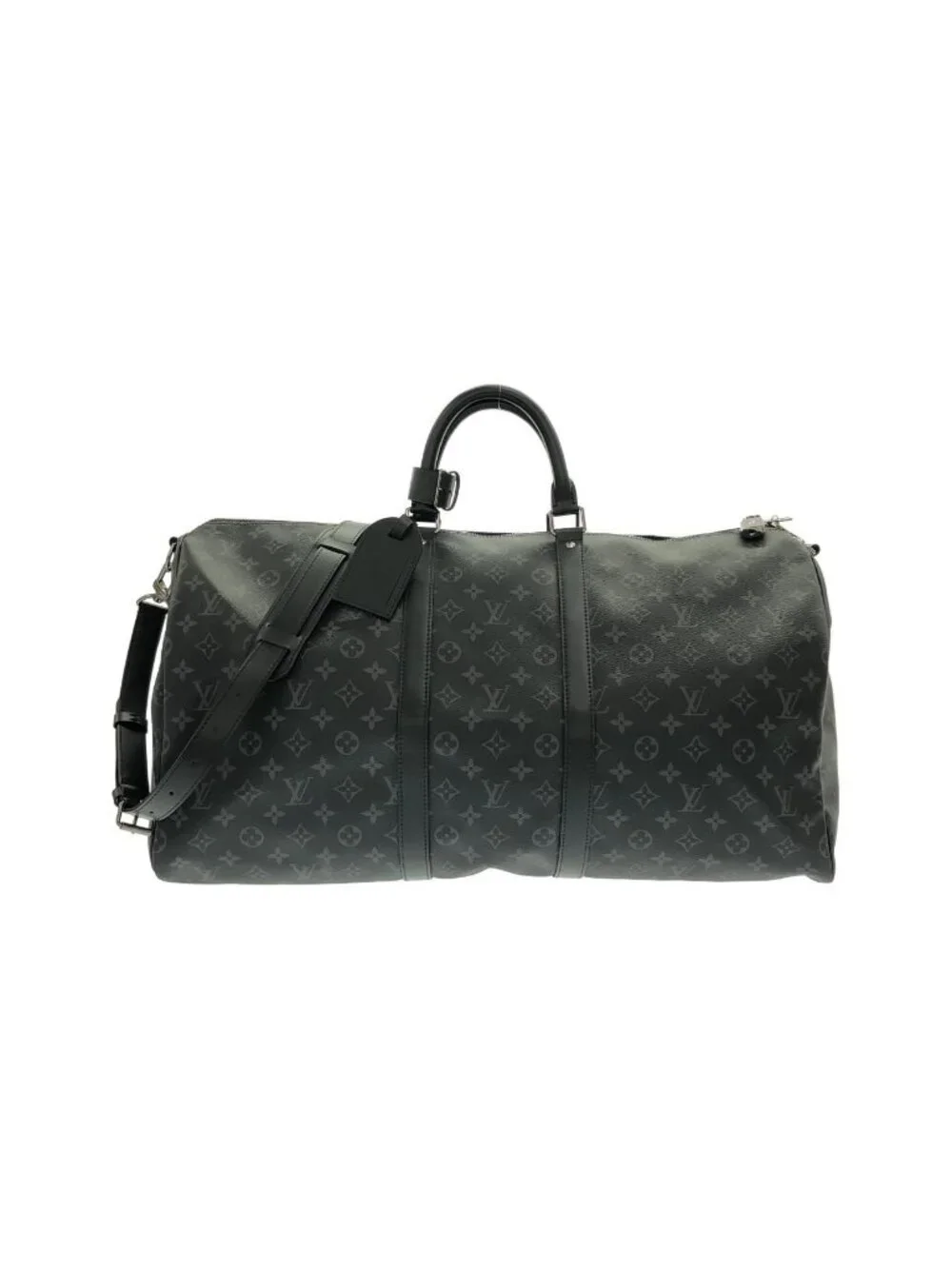 Louis Vuitton Monogram Eclipse Keepall Bandouliere 55 Boston Bag